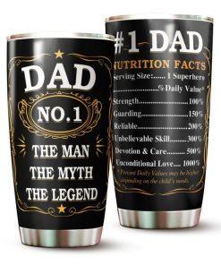 "The Man, The Myth, The Legend" Dad Tumbler – Number 1 Dad Tumbler – Birthday Gift for Dad
